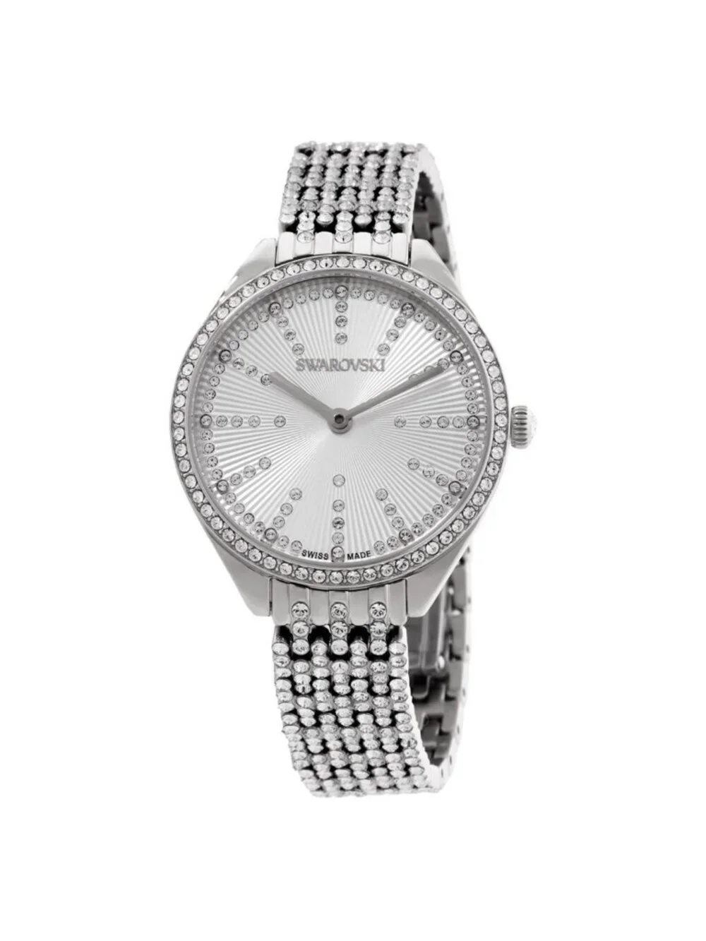 NWT Swarovski Attract Quartz Crystal Silver Dial Ladies Watch